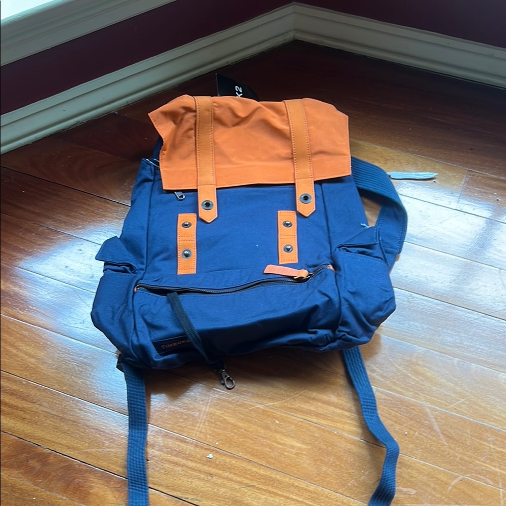 Stylish Blue and Orange Backpack  NWT